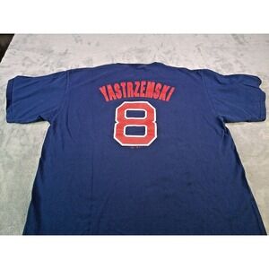 Boston Red Sox Yastrzemski #8 Majestic MLB T-Shirt XL Blue 100% Cotton